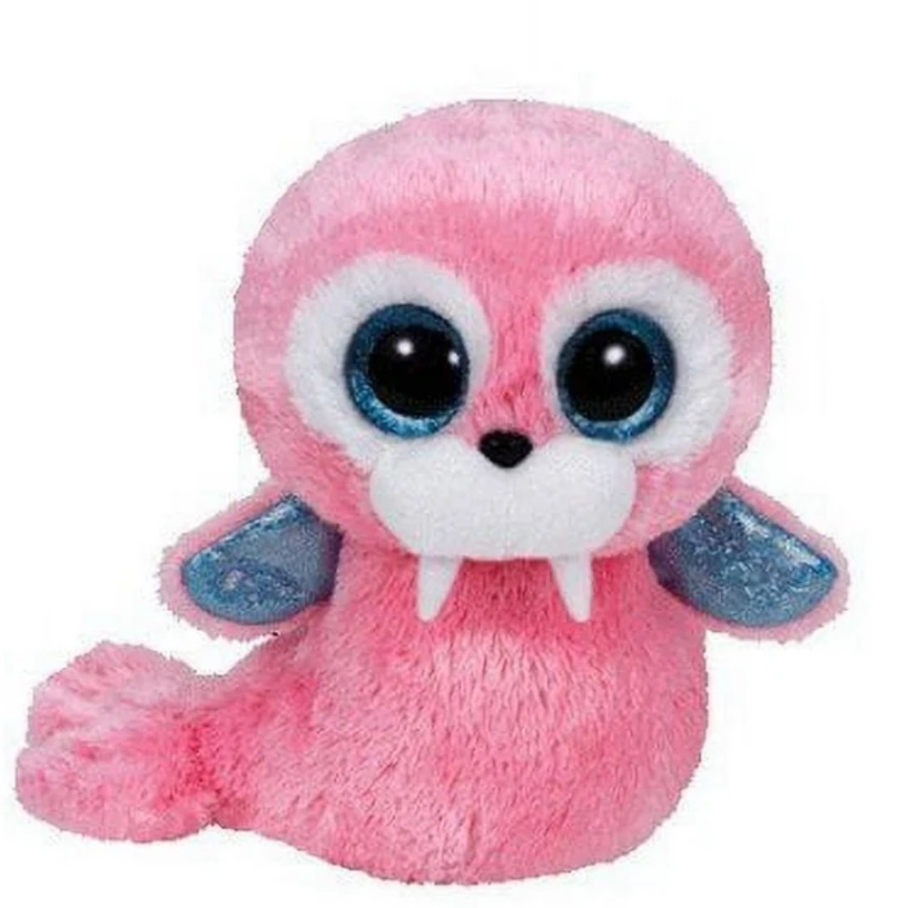 LIMITED EDITION 
NOT SOLD ANYMORE 
BEANIE BOO 
Pink and Blue Stuffed Walrus Toy